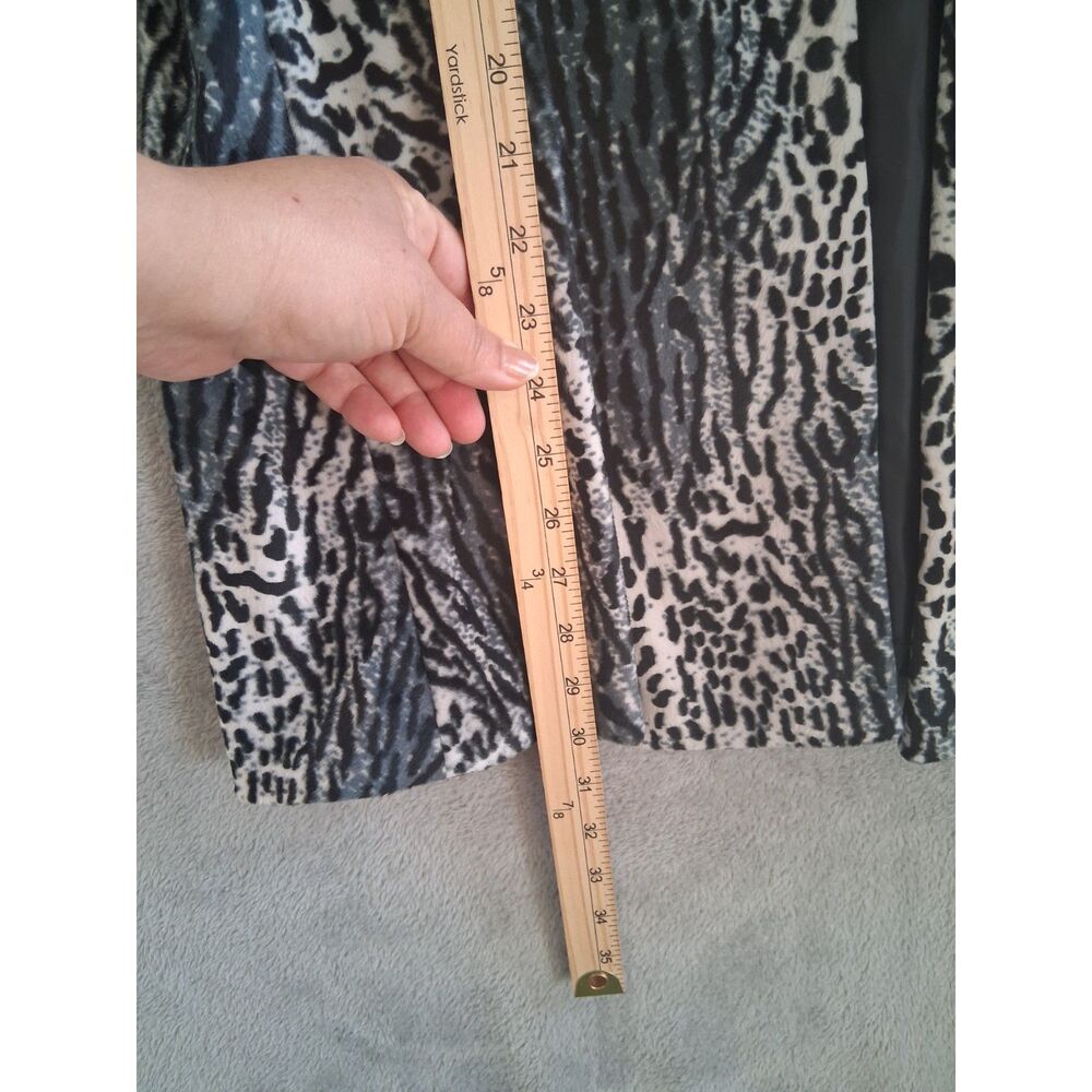 Retro Pinup Coat Jacket Clio 2 Sz 10 Velour Animal Print Open Evening Formal - Picture 8 of 11